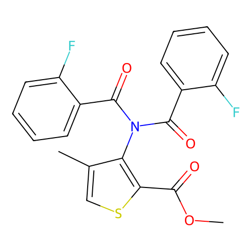 Methyl 3-[bis(2-fluorobenzoyl)amino]-4-methyl-2-thiophenecarboxylate structure
