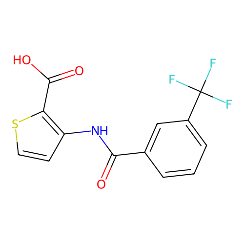 3-{[3-(Trifluoromethyl)benzoyl]amino}-2-thiophenecarboxylic acid structure