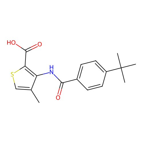3-{[4-(Tert-butyl)benzoyl]amino}-4-methyl-2-thiophenecarboxylic acid structure