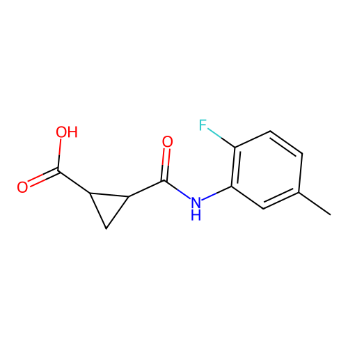2-[(2-Fluoro-5-methylphenyl)carbamoyl]cyclopropane-1-carboxylic acid structure