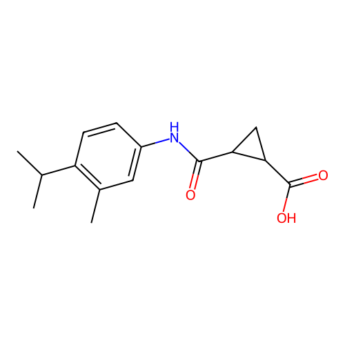 2-[(4-Isopropyl-3-methylanilino)carbonyl]cyclopropanecarboxylic acid structure