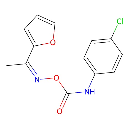 [1-(furan-2-yl)ethylideneamino] N-(4-chlorophenyl)carbamate structure