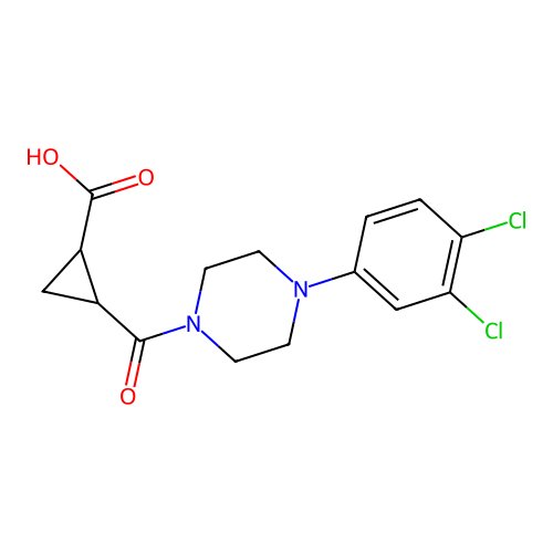 2-{[4-(3,4-Dichlorophenyl)piperazino]carbonyl}cyclopropanecarboxylic acid structure