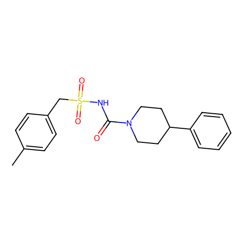 (4-methylphenyl)-N-[(4-phenylpiperidino)carbonyl]methanesulfonamide structure