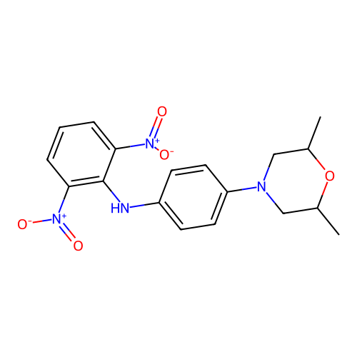 N-[4-(2,6-dimethylmorpholin-4-yl)phenyl]-2,6-dinitroaniline structure