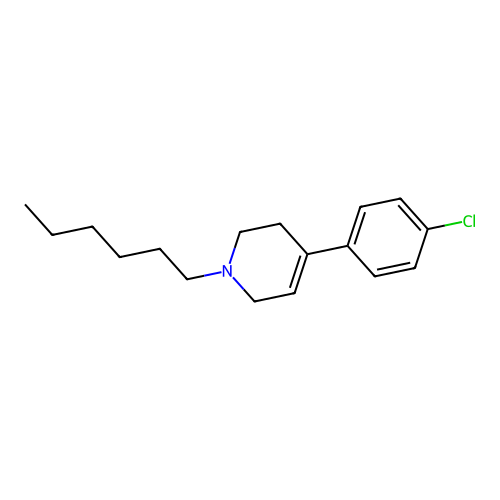 4-(4-Chlorophenyl)-1-hexyl-1,2,3,6-tetrahydropyridine structure
