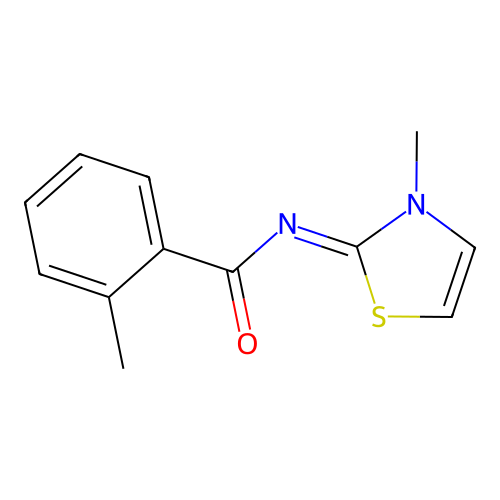 2-methyl-N-[3-methyl-1,3-thiazol-2(3H)-yliden]benzenecarboxamide structure