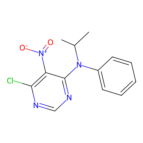 6-chloro-N-isopropyl-5-nitro-N-phenyl-4-pyrimidinamine structure