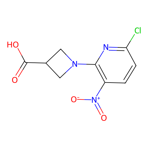 1-(6-Chloro-3-nitro-2-pyridinyl)-3-azetanecarboxylic acid structure