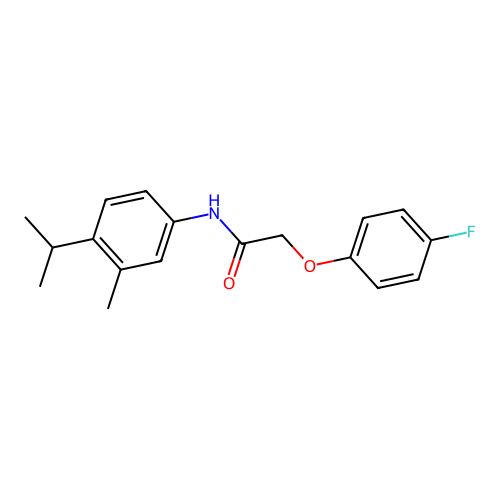 2-(4-fluorophenoxy)-N-(4-isopropyl-3-methylphenyl)acetamide structure