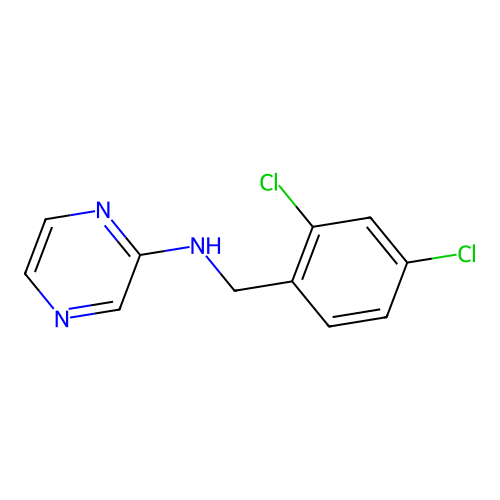 N-[(2,4-dichlorophenyl)methyl]pyrazin-2-amine structure