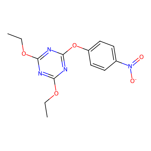 2,4-Diethoxy-6-(4-nitrophenoxy)-1,3,5-triazine structure