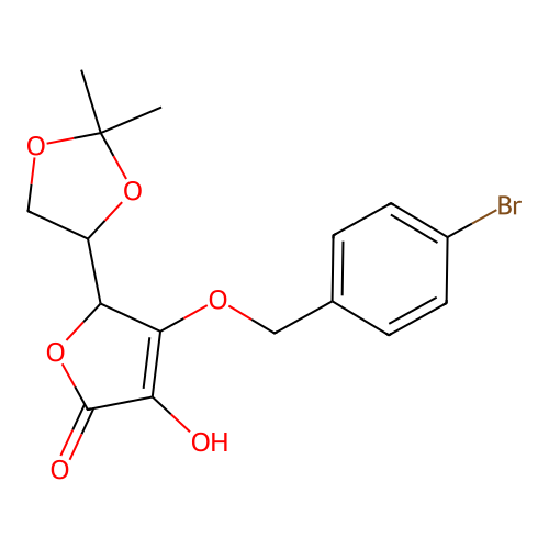 4-[(4-bromobenzyl)oxy]-5-(2,2-dimethyl-1,3-dioxolan-4-yl)-3-hydroxy-2(5H)-furanone structure
