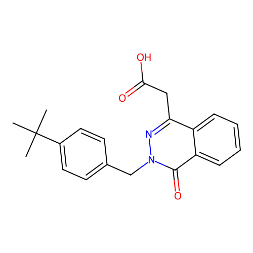 2-{3-[4-(Tert-butyl)benzyl]-4-oxo-3,4-dihydro-1-phthalazinyl}acetic acid structure