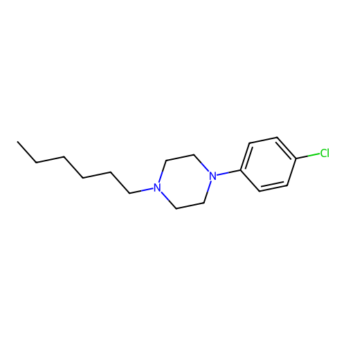 1-(4-Chlorophenyl)-4-hexylpiperazine structure