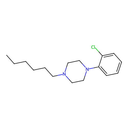 1-(2-Chlorophenyl)-4-hexylpiperazine structure