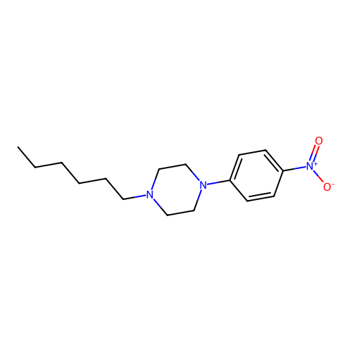 1-Hexyl-4-(4-nitrophenyl)piperazine structure