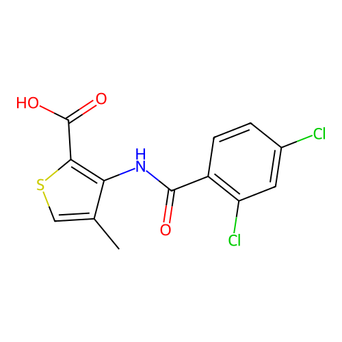 3-[(2,4-Dichlorobenzoyl)amino]-4-methyl-2-thiophenecarboxylic acid structure