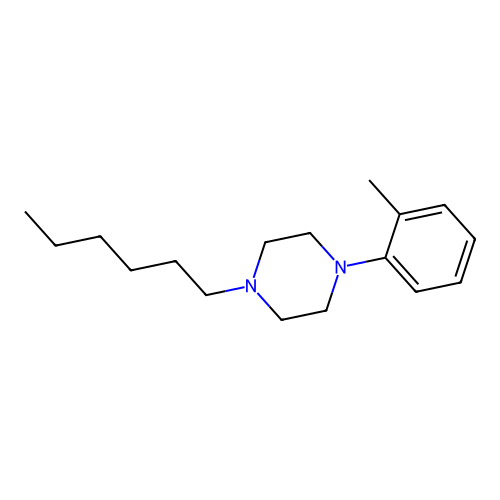 1-Hexyl-4-(2-methylphenyl)piperazine structure