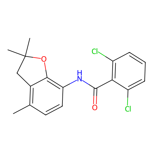 2,6-dichloro-N-(2,2,4-trimethyl-2,3-dihydro-1-benzofuran-7-yl)benzamide structure