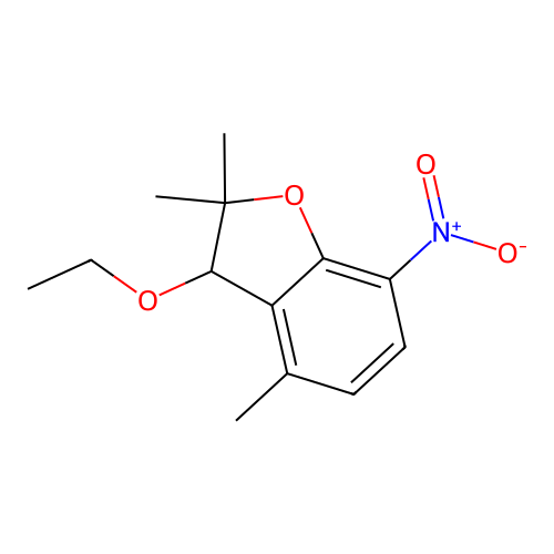 3-Ethoxy-2,2,4-trimethyl-7-nitro-2,3-dihydro-1-benzofuran structure