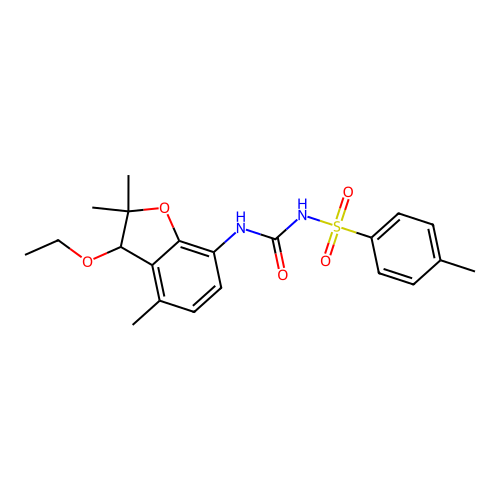 1-(3-ethoxy-2,2,4-trimethyl-3H-1-benzofuran-7-yl)-3-(4-methylphenyl)sulfonylurea structure