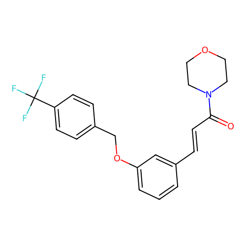 1-Morpholin-4-yl-3-[3-[[4-(trifluoromethyl)phenyl]methoxy]phenyl]prop-2-en-1-one structure