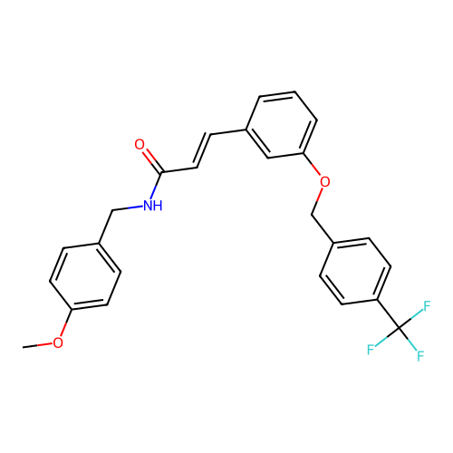 (E)-N-(4-methoxybenzyl)-3-(3-{[4-(trifluoromethyl)benzyl]oxy}phenyl)-2-propenamide structure