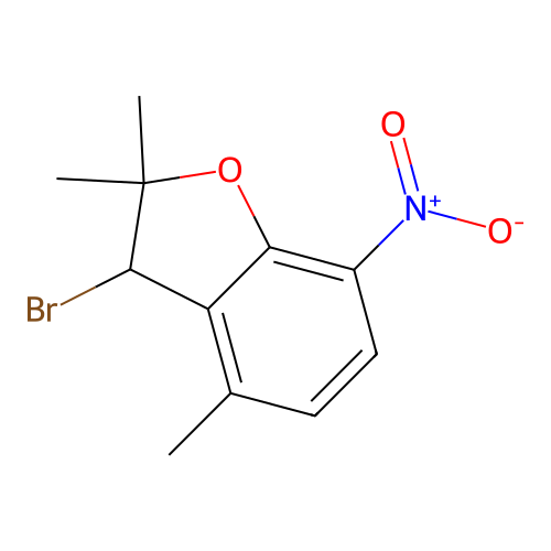 3-Bromo-2,2,4-trimethyl-7-nitro-2,3-dihydro-1-benzofuran structure