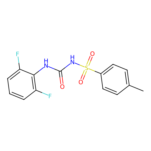 {[(2,6-Difluoroanilino)carbonyl]amino}(4-methylphenyl)dioxo-lambda~6~-sulfane structure