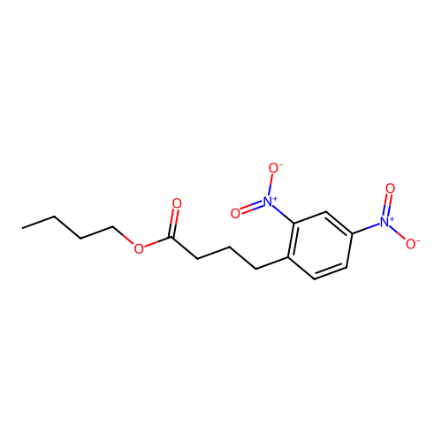 Butyl 4-(2,4-dinitrophenyl)butanoate structure