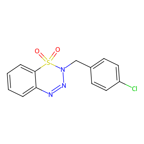 2-(4-chlorobenzyl)-1lambda~6~,2,3,4-benzothiatriazine-1,1(2H)-dione structure