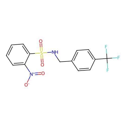 2-nitro-N-[4-(trifluoromethyl)benzyl]benzenesulfonamide structure