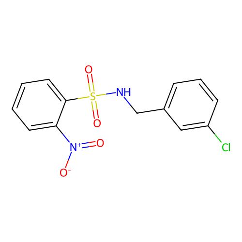N-(3-chlorobenzyl)-2-nitrobenzenesulfonamide structure