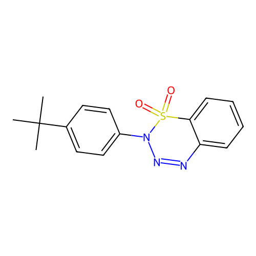 2-[4-(tert-butyl)phenyl]-1lambda~6~,2,3,4-benzothiatriazine-1,1(2H)-dione structure