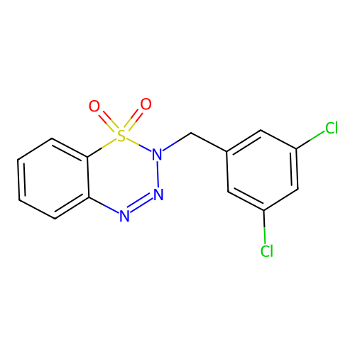 2-(3,5-dichlorobenzyl)-1lambda~6~,2,3,4-benzothiatriazine-1,1(2H)-dione structure