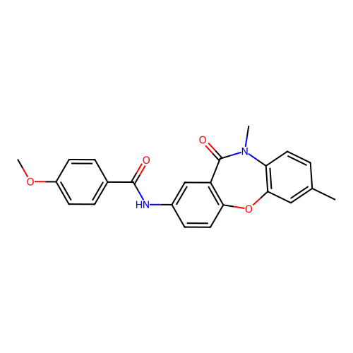 N-(2,5-dimethyl-6-oxobenzo[b][1,4]benzoxazepin-8-yl)-4-methoxybenzamide structure