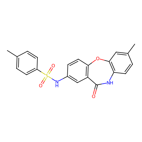 4-methyl-N-(2-methyl-6-oxo-5H-benzo[b][1,4]benzoxazepin-8-yl)benzenesulfonamide structure