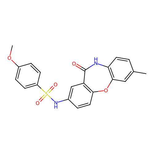 4-methoxy-N-(2-methyl-6-oxo-5H-benzo[b][1,4]benzoxazepin-8-yl)benzenesulfonamide structure