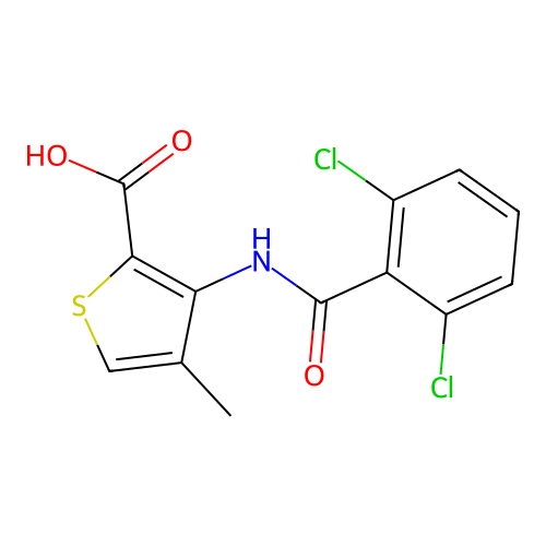 3-[(2,6-Dichlorobenzoyl)amino]-4-methyl-2-thiophenecarboxylic acid structure