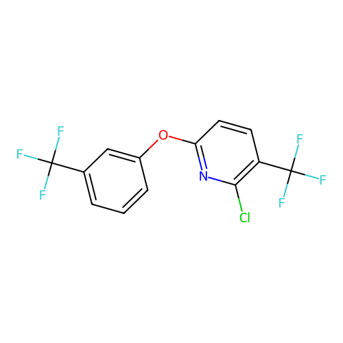 2-Chloro-3-(trifluoromethyl)-6-[3-(trifluoromethyl)phenoxy]pyridine structure