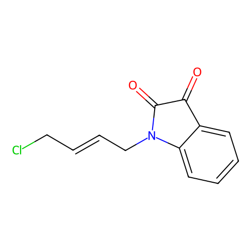 1-(4-chlorobut-2-en-1-yl)-2,3-dihydro-1H-indole-2,3-dione structure