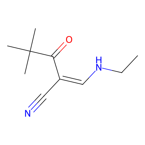 2-(Ethylaminomethylidene)-4,4-dimethyl-3-oxopentanenitrile structure