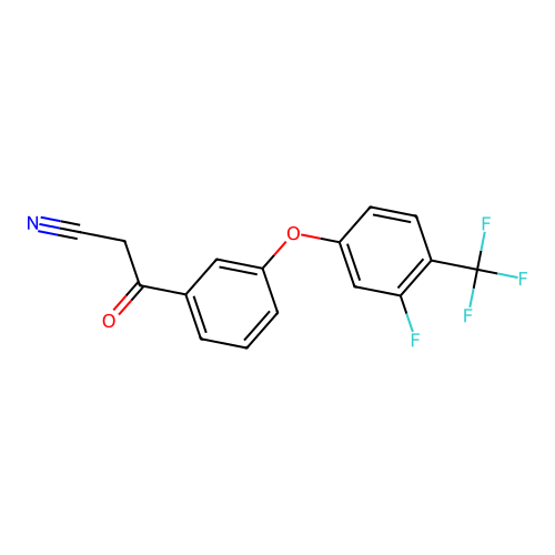 3-{3-[3-Fluoro-4-(trifluoromethyl)phenoxy]phenyl}-3-oxopropanenitrile structure