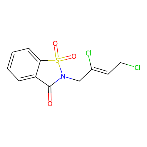 2-(2,4-Dichlorobut-2-en-1-yl)benzo[d]isothiazol-3(2H)-one 1,1-dioxide structure