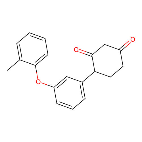 4-[3-(2-Methylphenoxy)phenyl]cyclohexane-1,3-dione structure