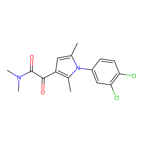 2-[1-(3,4-dichlorophenyl)-2,5-dimethyl-1H-pyrrol-3-yl]-N,N-dimethyl-2-oxoacetamide structure