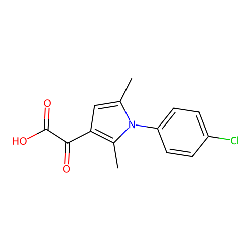 2-[1-(4-chlorophenyl)-2,5-dimethyl-1H-pyrrol-3-yl]-2-oxoacetic acid structure