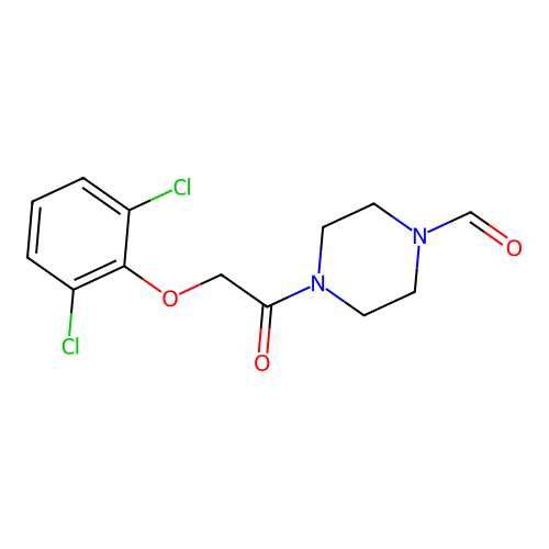4-[2-(2,6-Dichlorophenoxy)acetyl]piperazine-1-carbaldehyde structure