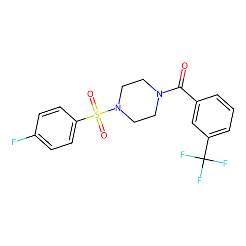 {4-[(4-Fluorophenyl)sulfonyl]piperazino}[3-(trifluoromethyl)phenyl]methanone structure
